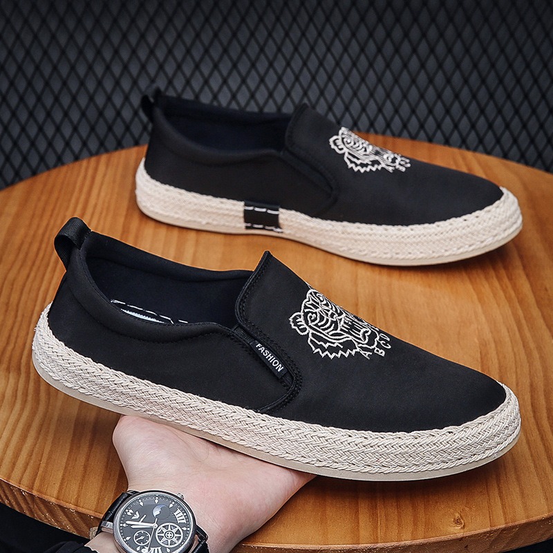 Espadrille Slip On - Zwart Ademende Schoenen Voor Man Luxe