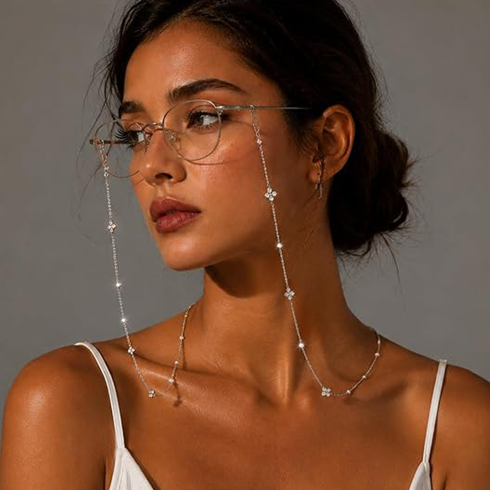 Sunglass Retainer Cord - Brillenketting Zonnebrillenkoord Kristal Parel Klaver Antislip