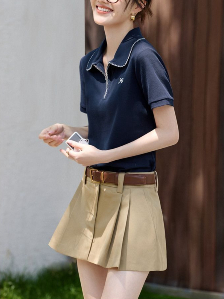 Polo Shirt Pique - Dames Slim Fit Figuurvormende T-shirt Zomer