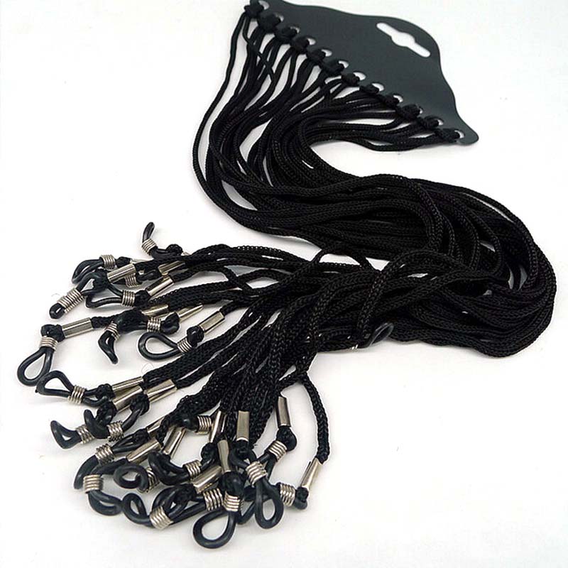 Sunglass Retainer Cord - 12 stks/set Zwart Nylon Koord Brillenhouder