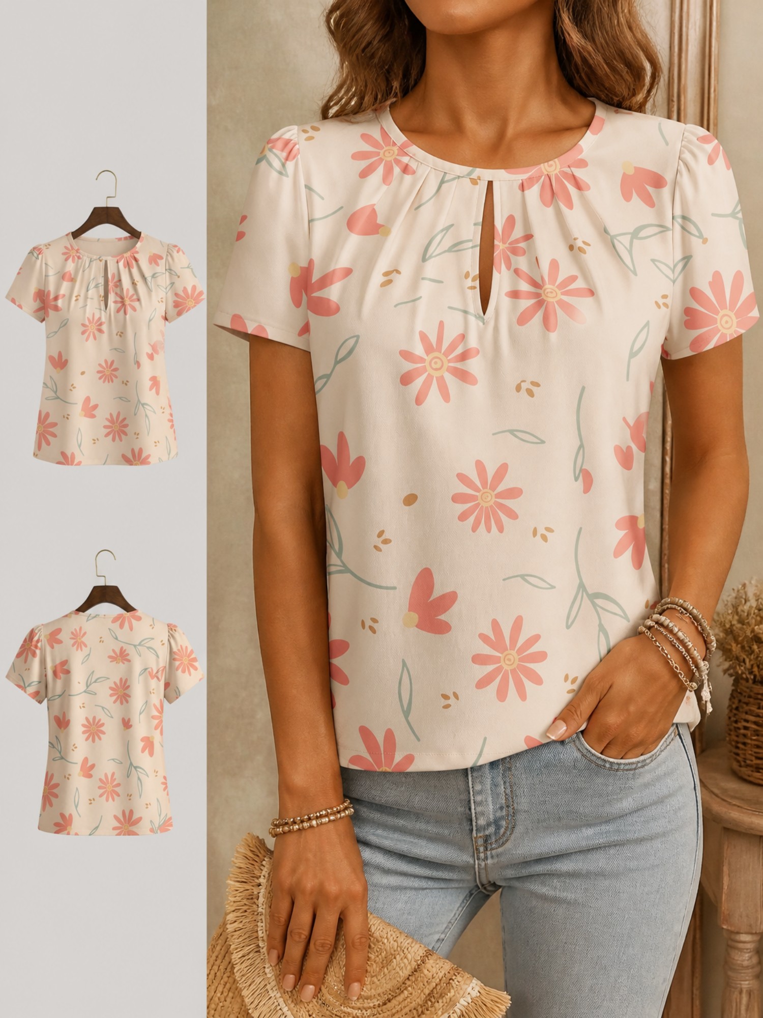 Resort Shirt Floral - 2026 Nieuw elegant T-shirt voor dames