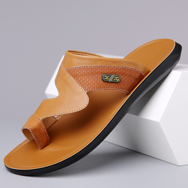 Flip Flop Leather Men - Heren 2026 Nieuwe Lederen Sandalen Ademend