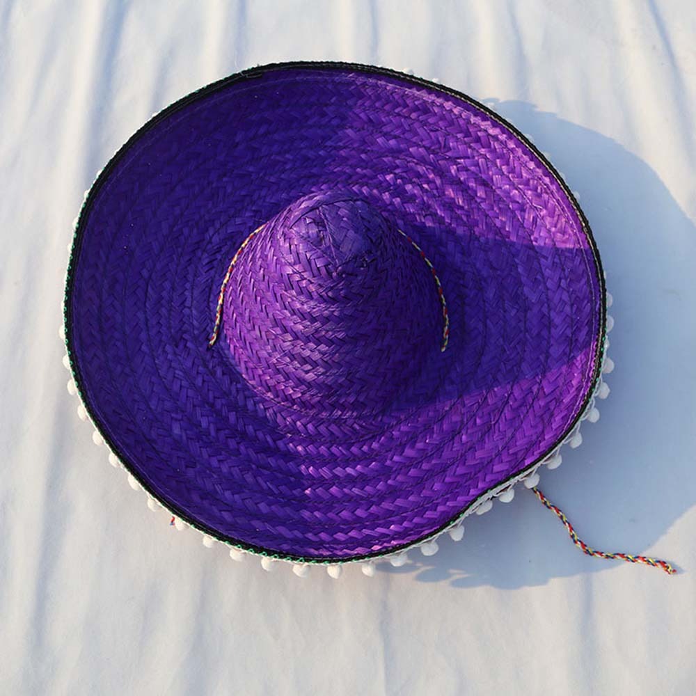 Bucket Hat Straw - Zomer brede rand Mexicaanse feesthoed natuurlijke