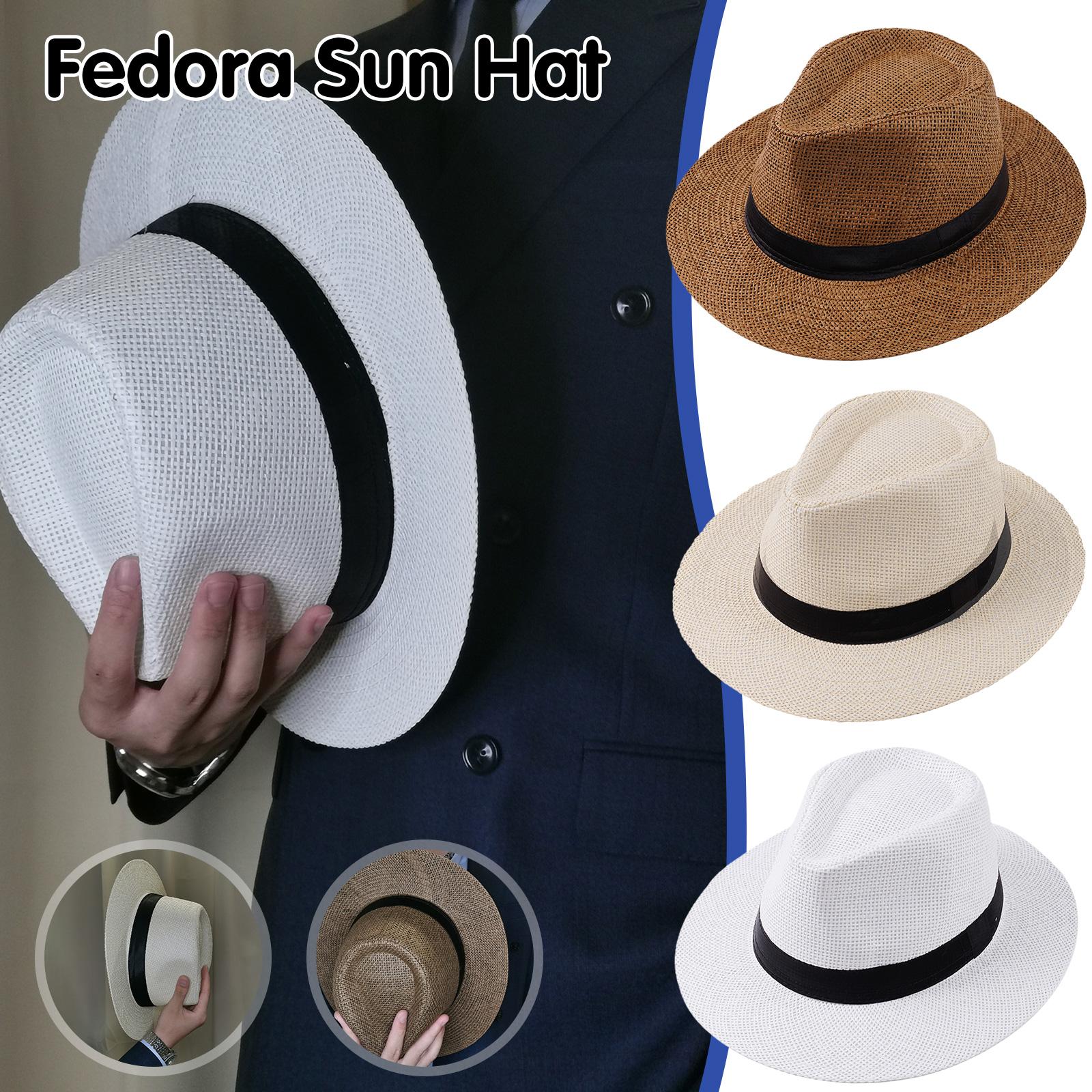 Bucket Hat Straw - Mannen Zomer Panama Strohoed Natuurlijke Mode
