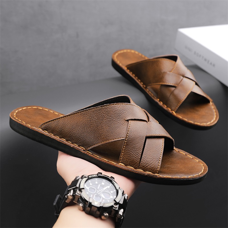 Flip Flop Leather Men - Echt leer Heren Casual Sandalen Zomer