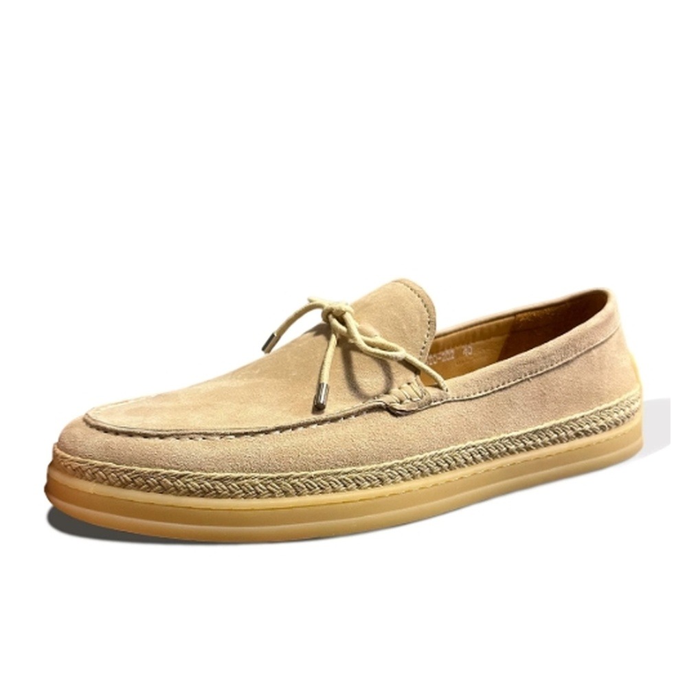 Espadrille Slip On - Heren suède instapschoenen, strogeweven espadrille loafers,