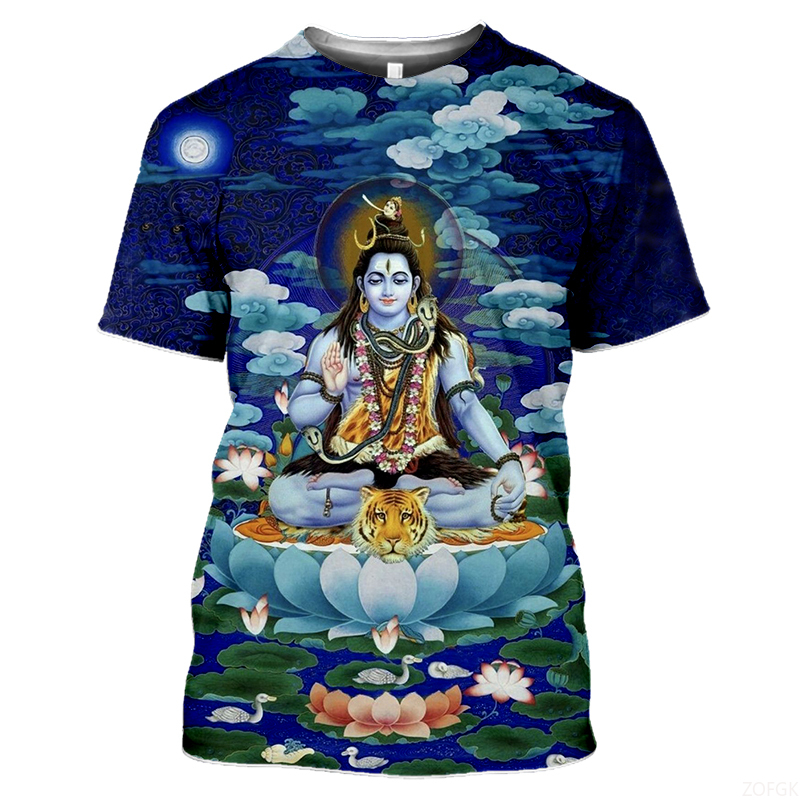 Tee Graphic Print - Zomermode Indiase goden grafische t-shirts Nieuwe