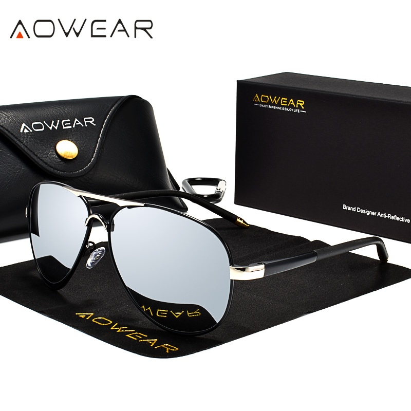 Sunglasses Aviator Polarized - AOWEAR mannen Luchtvaart Zonnebril Mannen Gepolariseerde