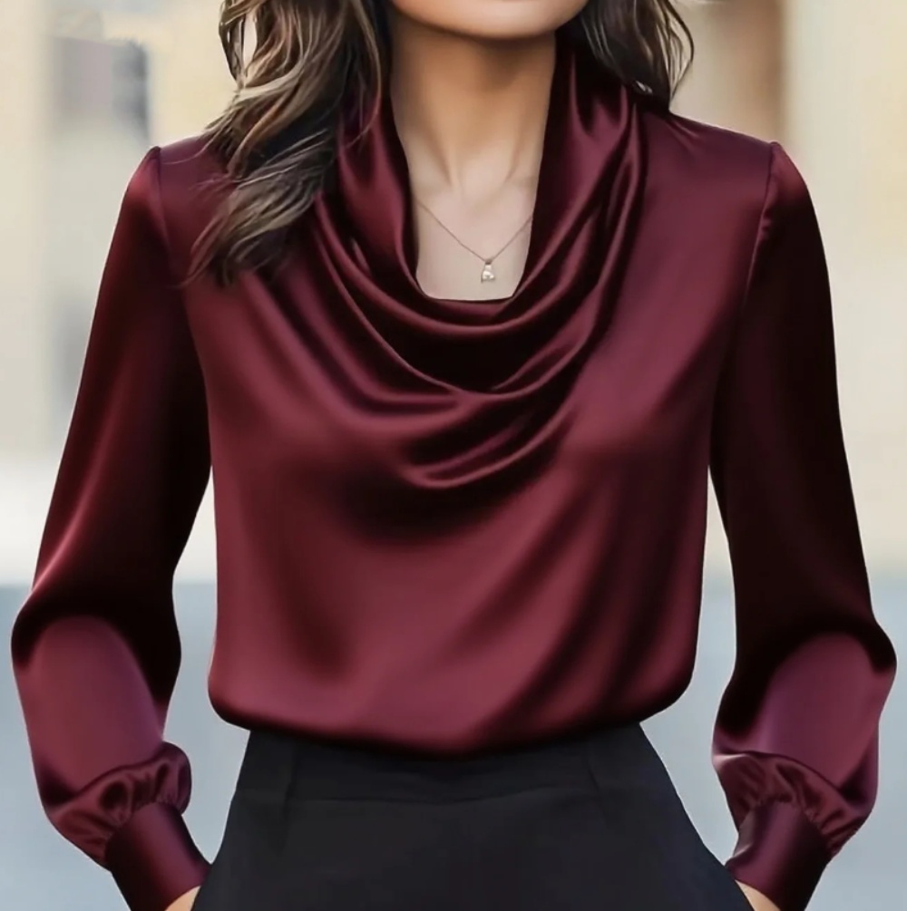 Shirt Camp Collar - Herfstmode elegant temperament effen kleur eenvoudig