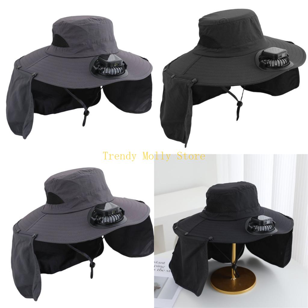 Packable Hat Nylon - N5KB Automatische koelventilatorhoed met batterijdisplay Buitensporten