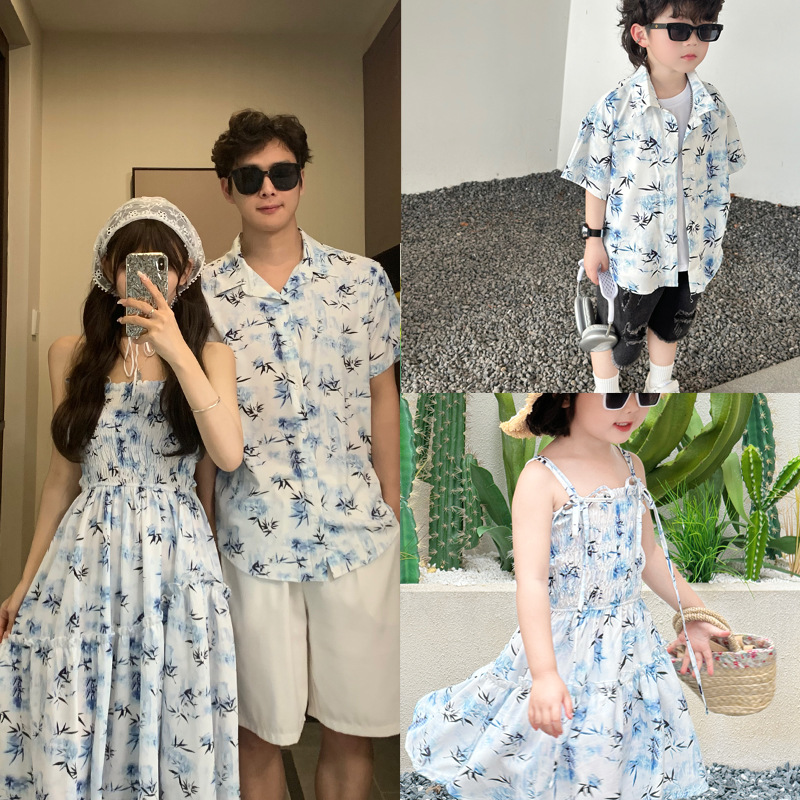Resort Shirt Floral - Resortpaar Kijkt Ouders En Kinderen Zomerkleding