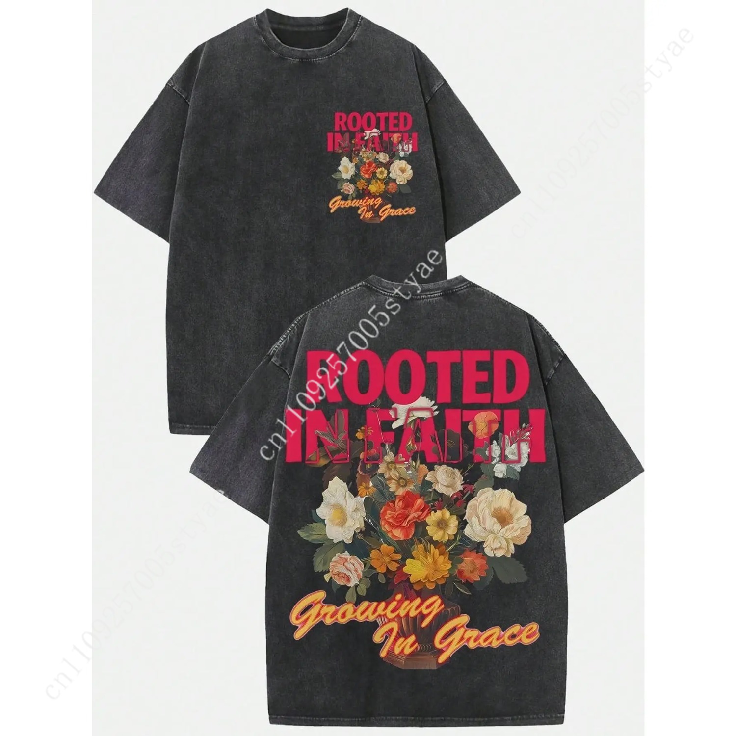 Tee Graphic Print - Dames Vintage Gewassen 230gsm Zwaargewicht T-shirt
