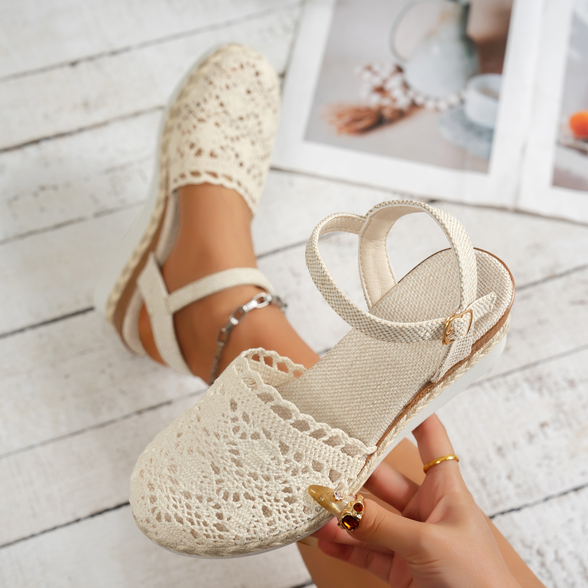 Espadrille Slip On - Vrouwen Wig Sandalen 2025, Zomer Nieuwe