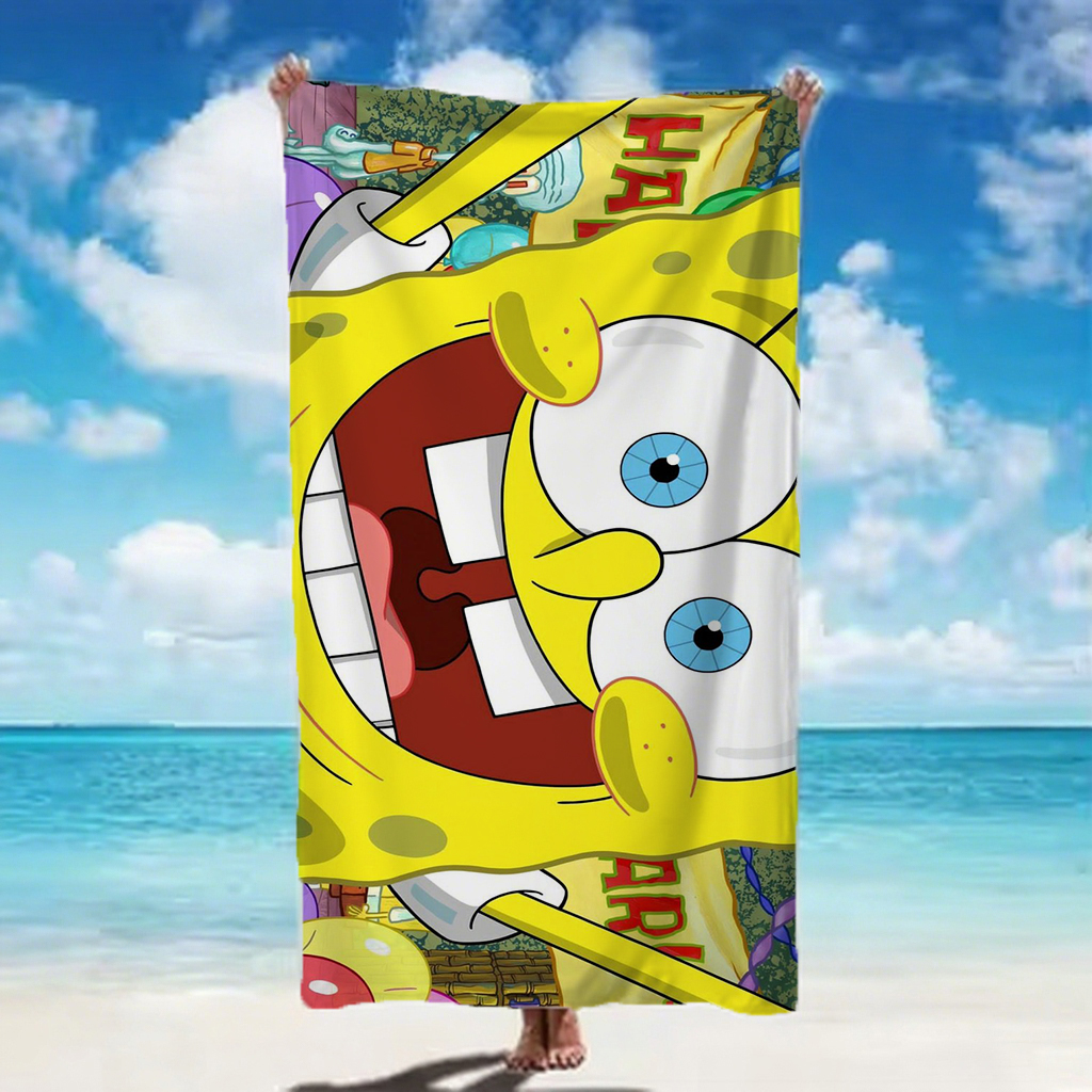 Beach Towel Large - SpongeBob SquarePants strandlaken met grote gezichtsprint,