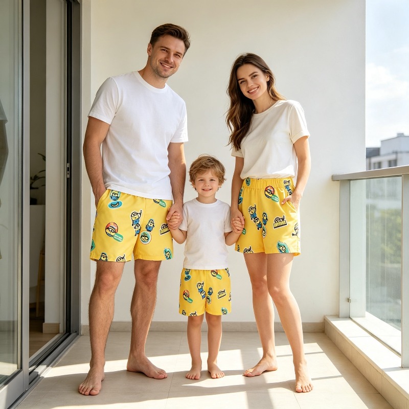 Trunks Board Surf - Jongens Minions bedrukte zwemshorts, sneldrogende strandshorts