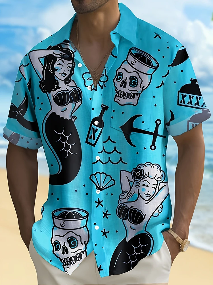 Resort Shirt Floral - Zomer herenmode casual sociaal Hawaiiaans bloemen