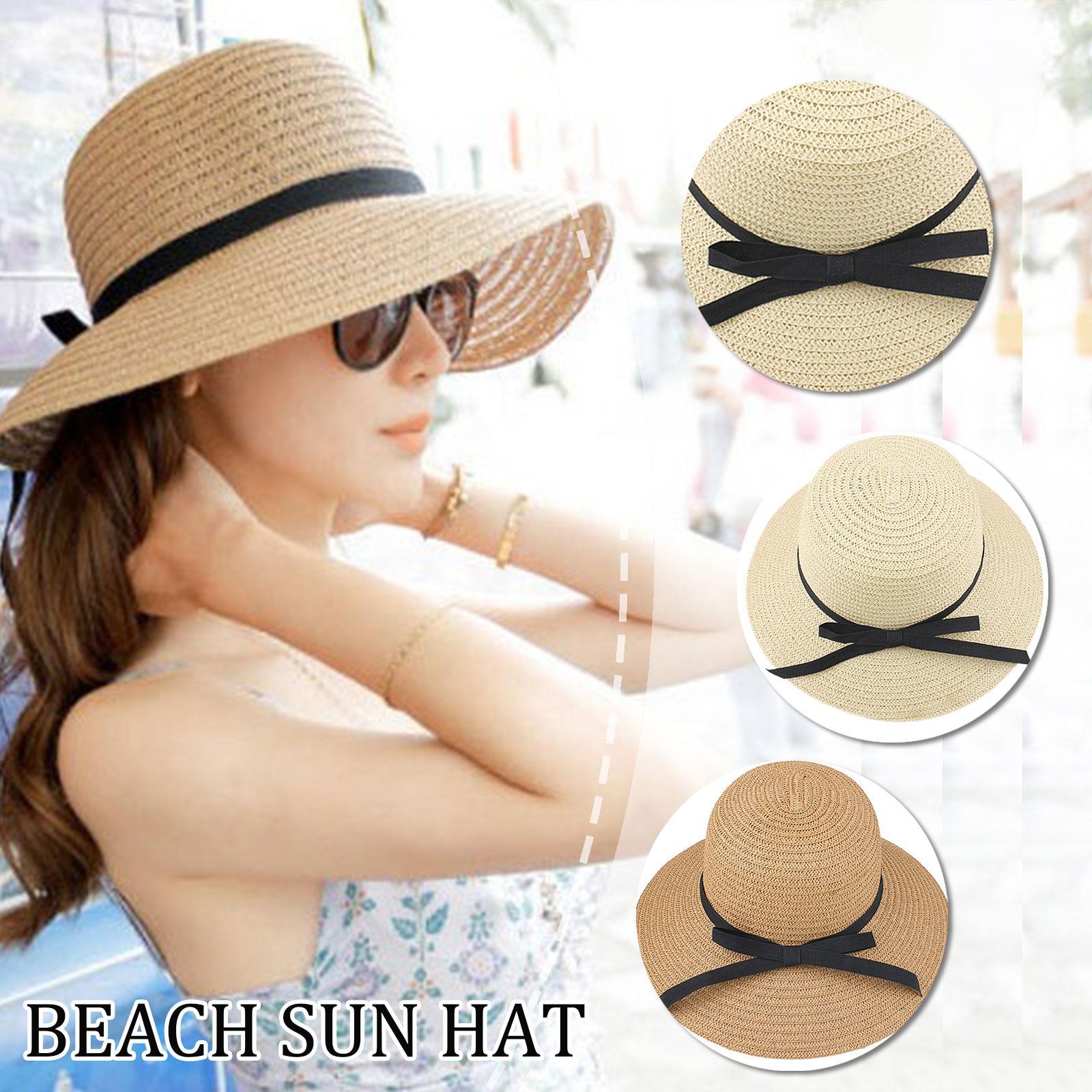 Bucket Hat Straw - Zomer strohoed grote brede rand opvouwbare