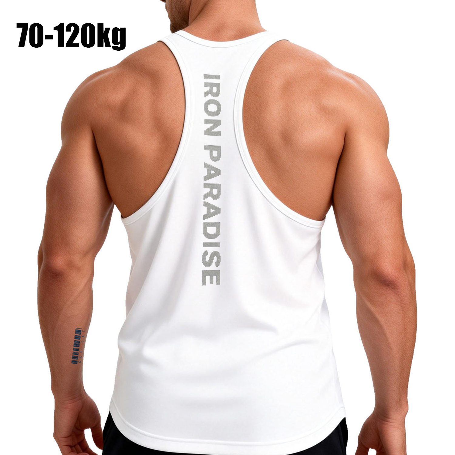 Tank Top Muscle - Herenshirt met oversized Y-rug, sneldrogend, voor