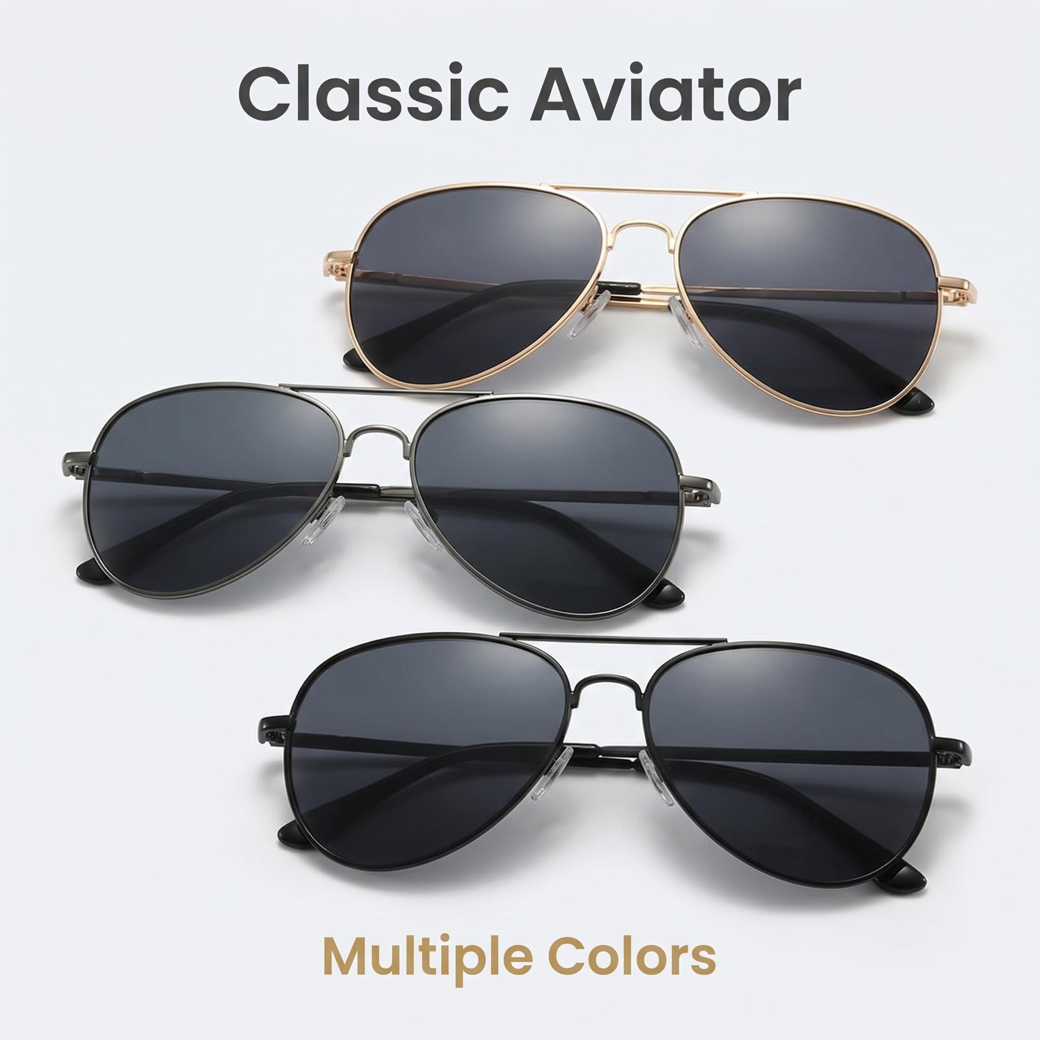 Sunglasses Aviator Polarized - Vintage metalen piloten-aviatorzonnebril voor heren UV-bescherming