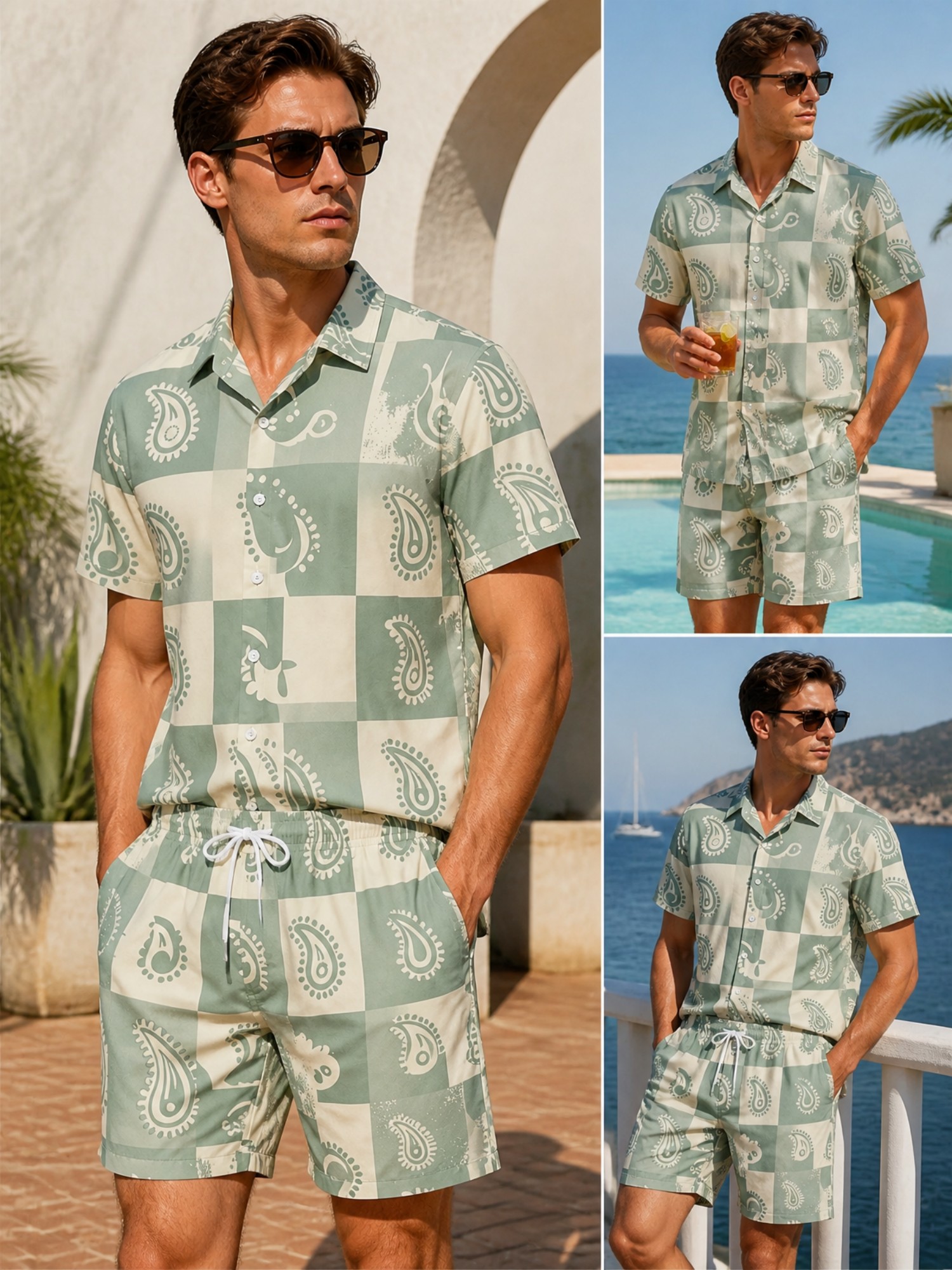 Resort Shirt Floral - Heren bloemenprint shirt met korte mouwen