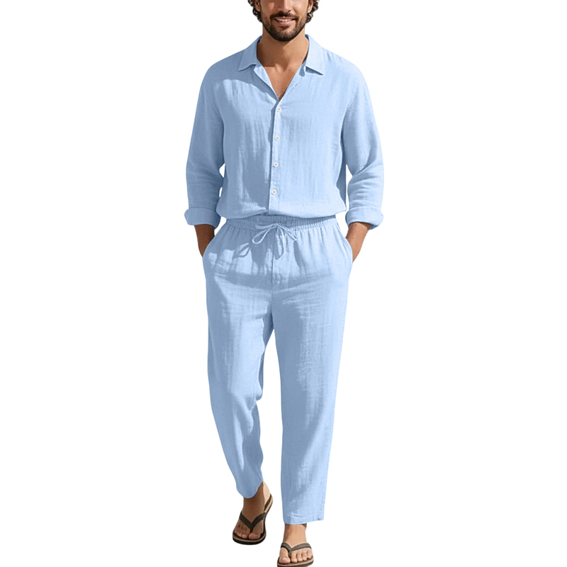 Linen Shirt Breathable - Lente Zomer Linnen Casual Sets Losse