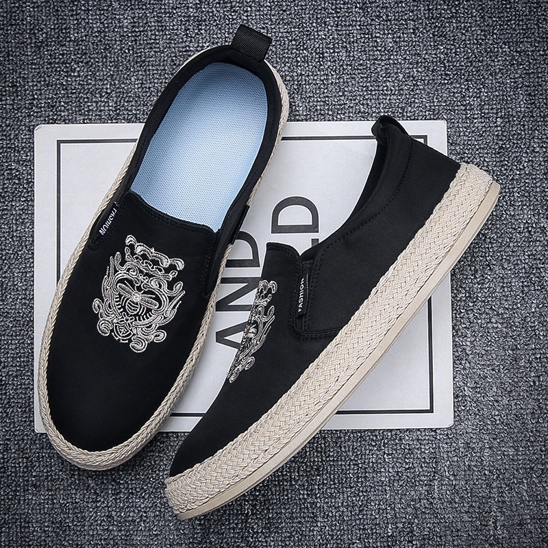 Zwart Ademende Schoenen Voor M - Espadrille Slip On recensie en prijs