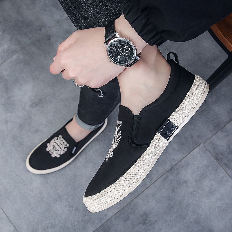 Zwart Ademende Schoenen Voor M - Espadrille Slip On recensie en prijs