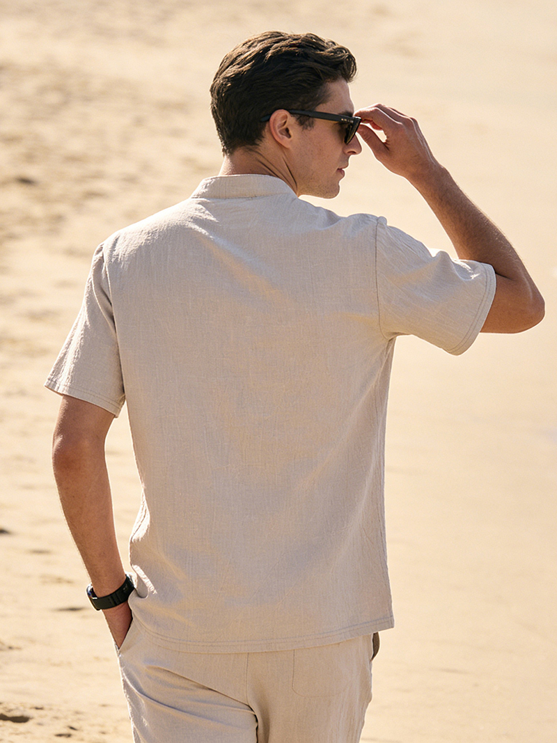 Heren katoenen linnen henley s - Linen Shirt Breathable recensie en prijs