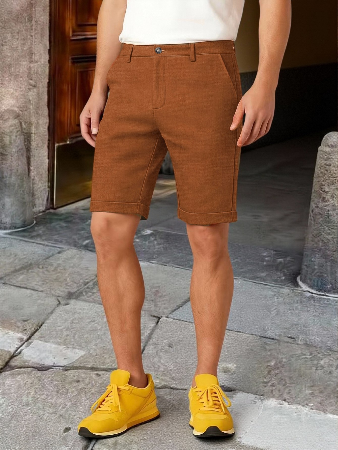 Heren Chino Shorts met Boord,  - Shorts Chino Slim recensie en prijs