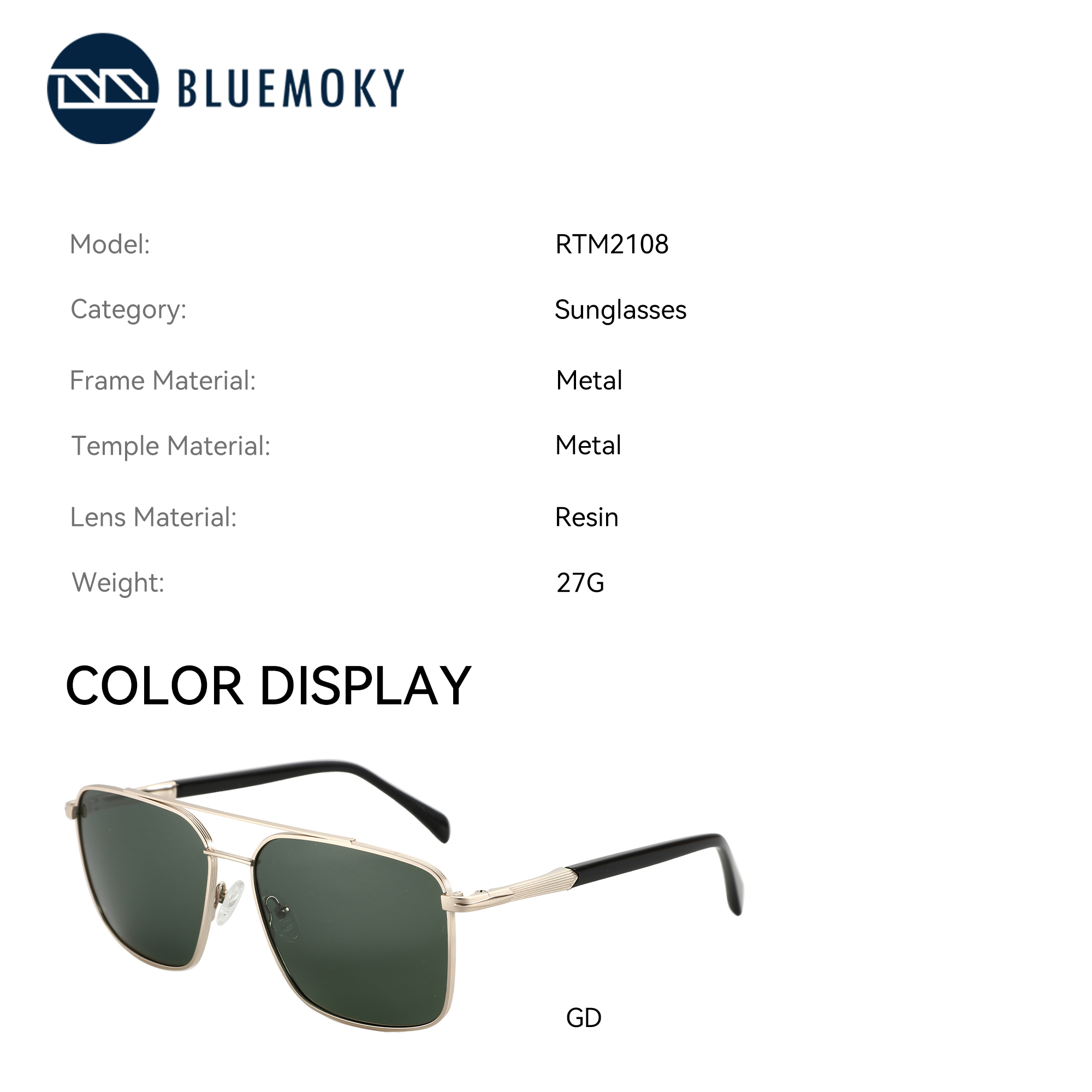 BLUEMOKY L Maat Mode Metalen A - Sunglasses Aviator Polarized recensie en prijs