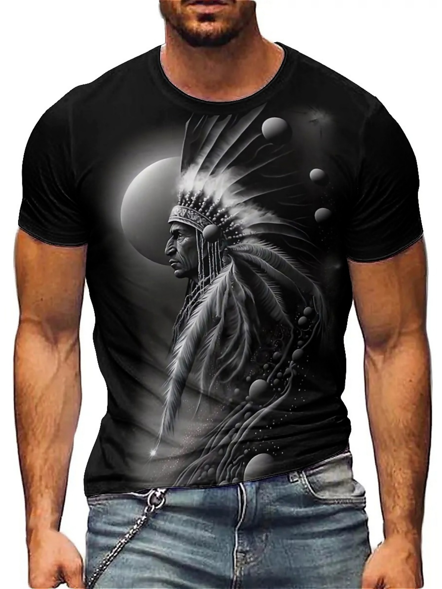 3D-geprint Tribal Chieftain gr - Tee Graphic Print recensie en prijs