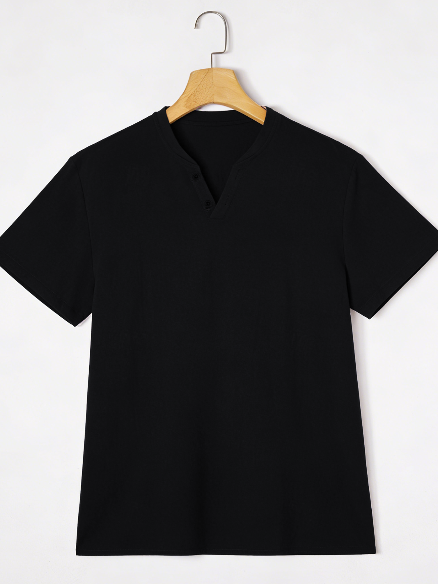 Elegant zwart Henley-T-shirt m - Linen Shirt Breathable recensie en prijs