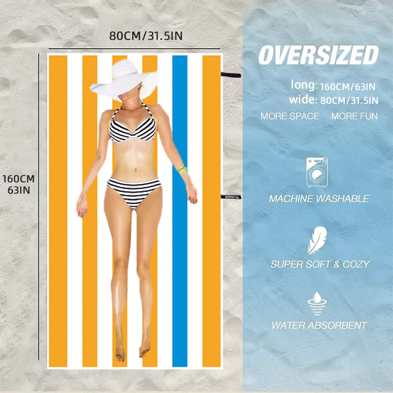 Levendig gestreept strandlaken - Beach Towel Large recensie en prijs
