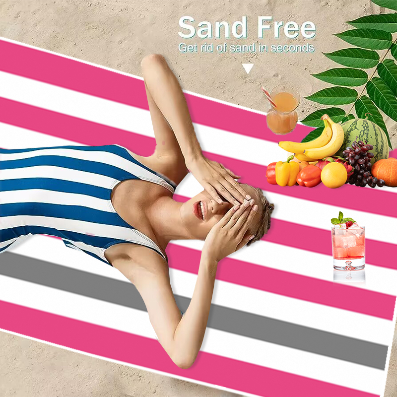 Levendig gestreept strandlaken - Beach Towel Large recensie en prijs