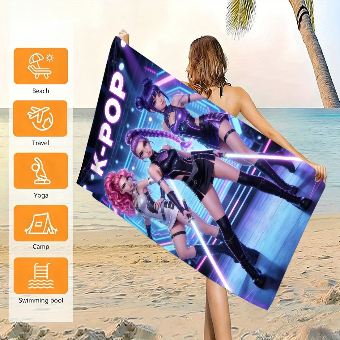 K-Pop Idol Print Grote strandh - Beach Towel Large recensie en prijs