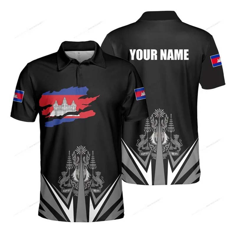 Aangepaste naam Cambodja vlag  - Shirt Camp Collar recensie en prijs