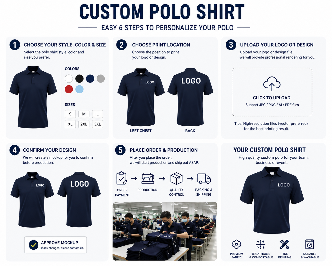 Op maat gemaakte logo poloshir - Polo Shirt Pique recensie en prijs