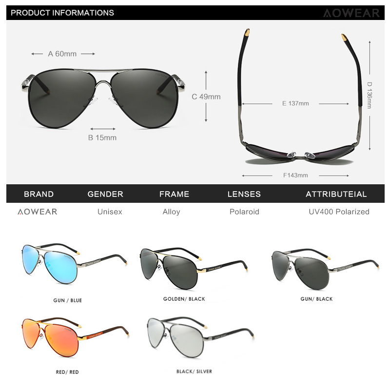 AOWEAR mannen Luchtvaart Zonne - Sunglasses Aviator Polarized recensie en prijs