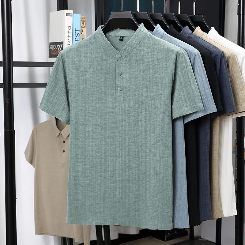 Heren overhemden met mandarijn - Linen Shirt Breathable recensie en prijs
