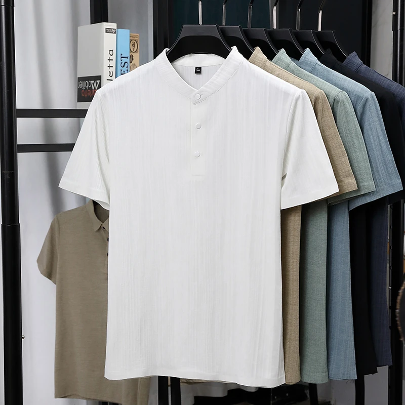 Heren overhemden met mandarijn - Linen Shirt Breathable recensie en prijs