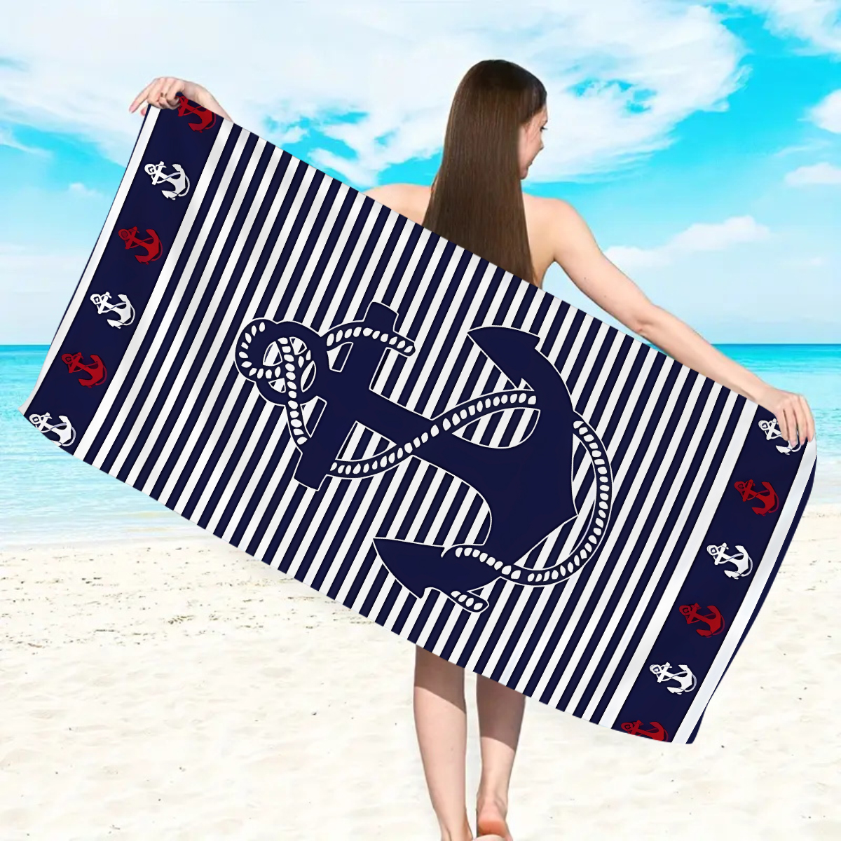 1pc Zeelelementstrepen, grote  - Beach Towel Large recensie en prijs
