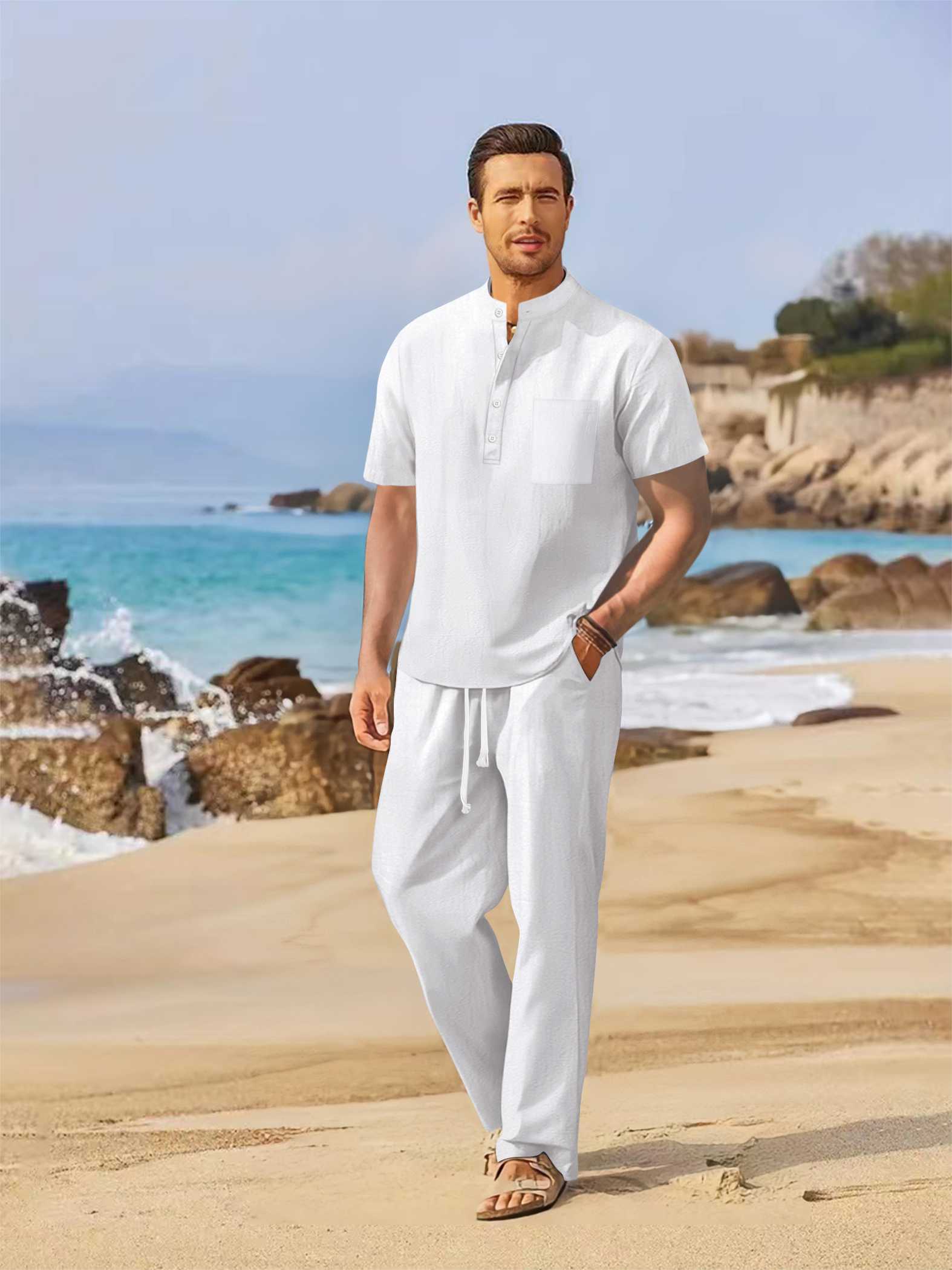 Zomer heren katoen en linnen s - Short Linen Drawstring recensie en prijs