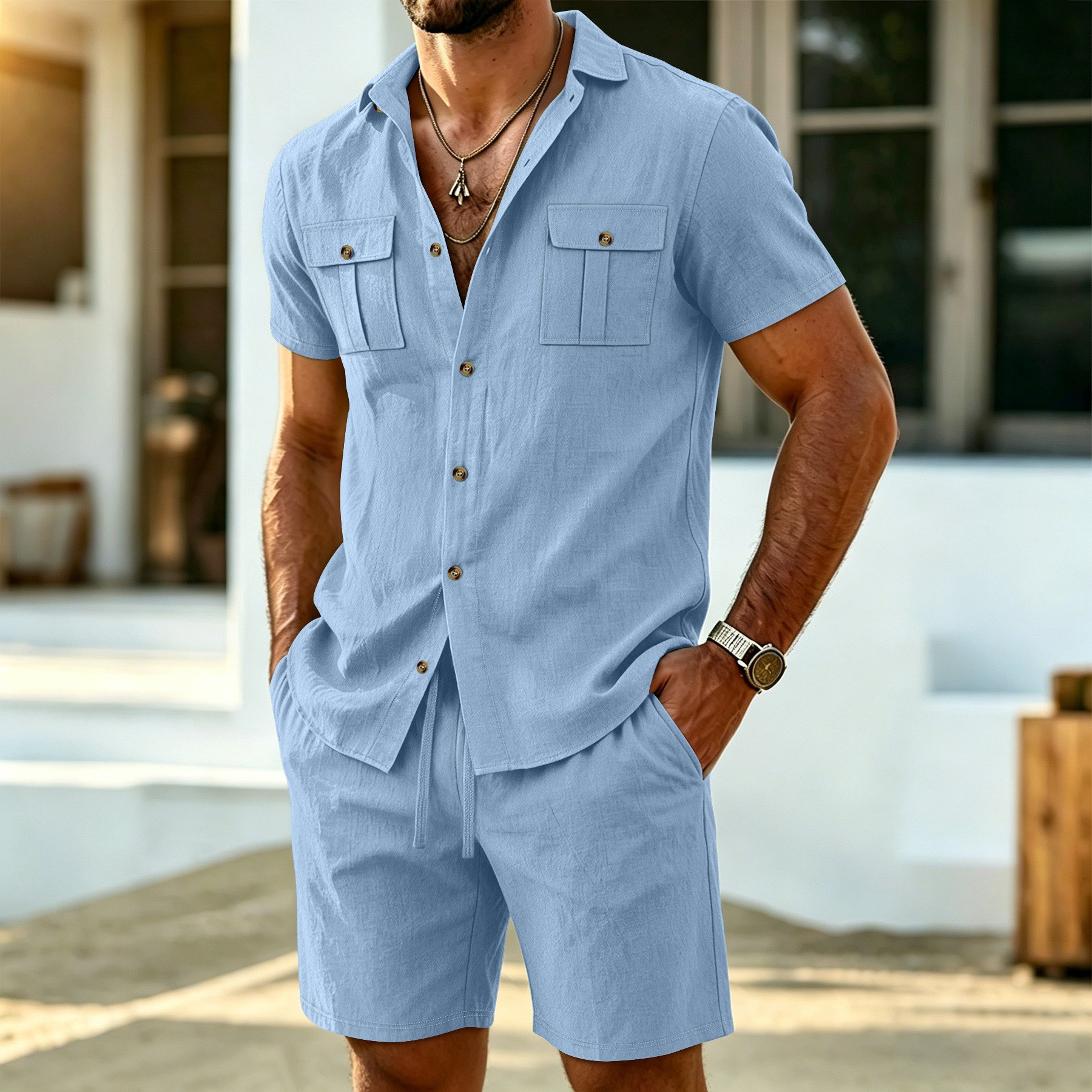 Zomermode Heren Linnen Shirt m - Shirt Camp Collar recensie en prijs
