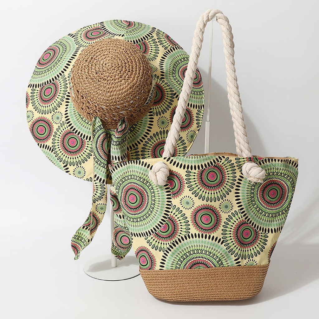 Boho strohoed en strandtas set - Bucket Hat Straw recensie en prijs