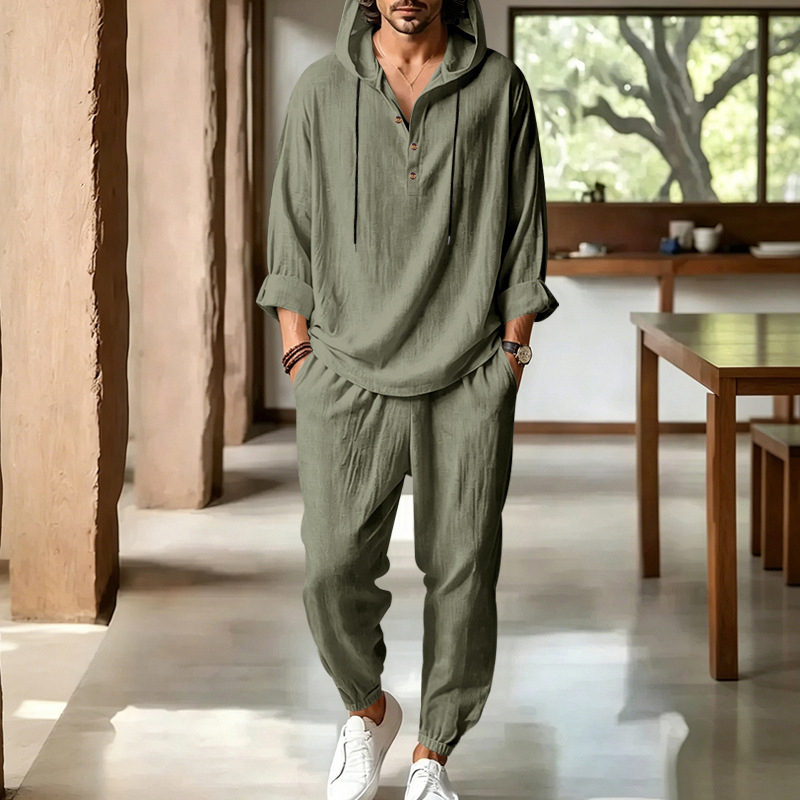 Herens zomerlinnen 2-delige se - Short Linen Drawstring recensie en prijs