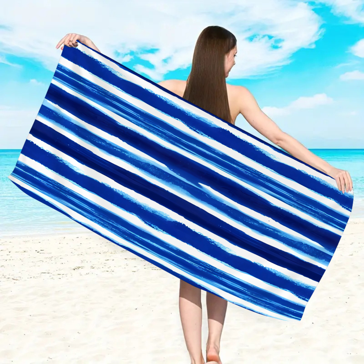 1pc modieuze kleurrijke gestre - Beach Towel Large recensie en prijs