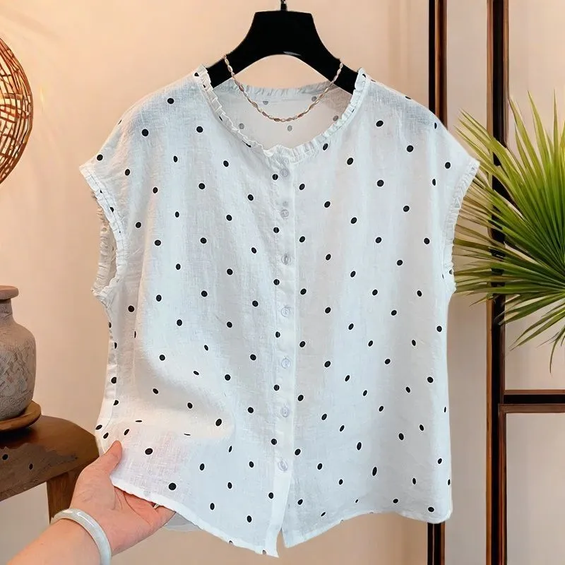Dames retro linnen katoenen bl - Shirt Camp Collar recensie en prijs