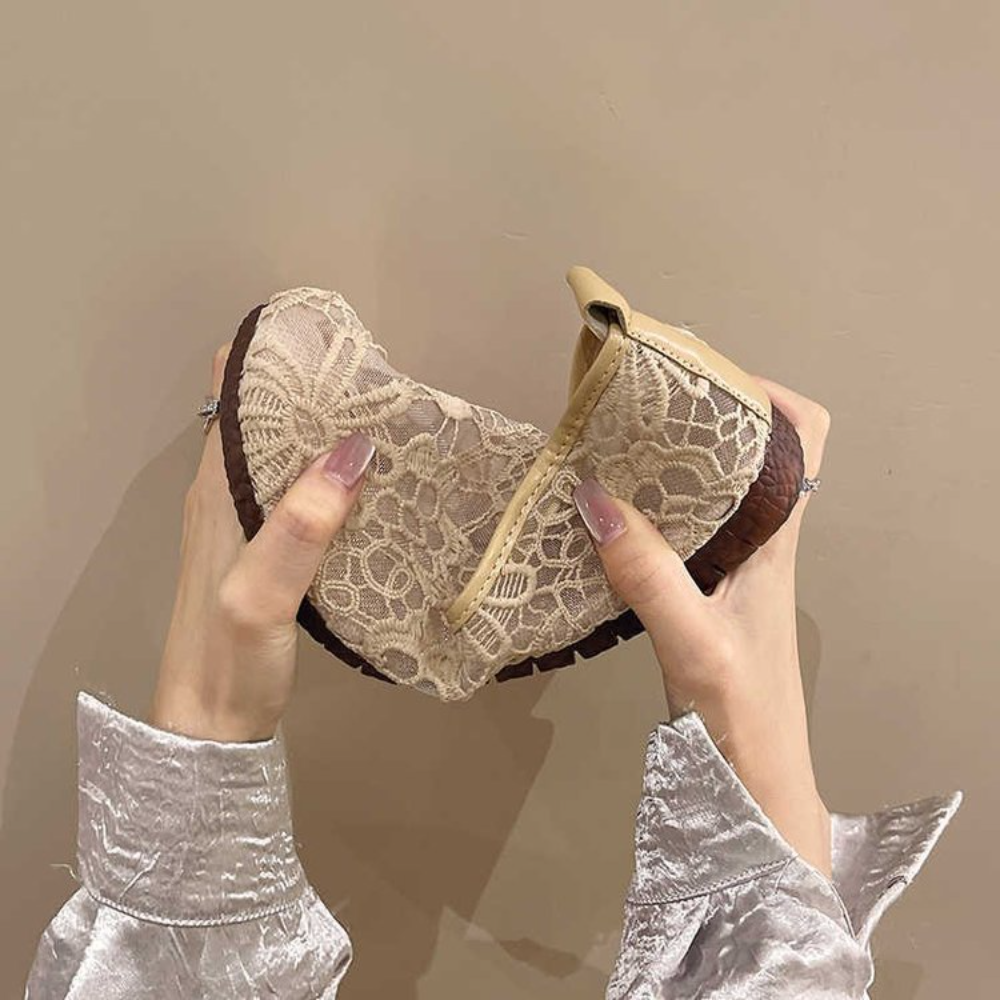 Chique kanten mesh espadrilles - Espadrille Slip On recensie en prijs