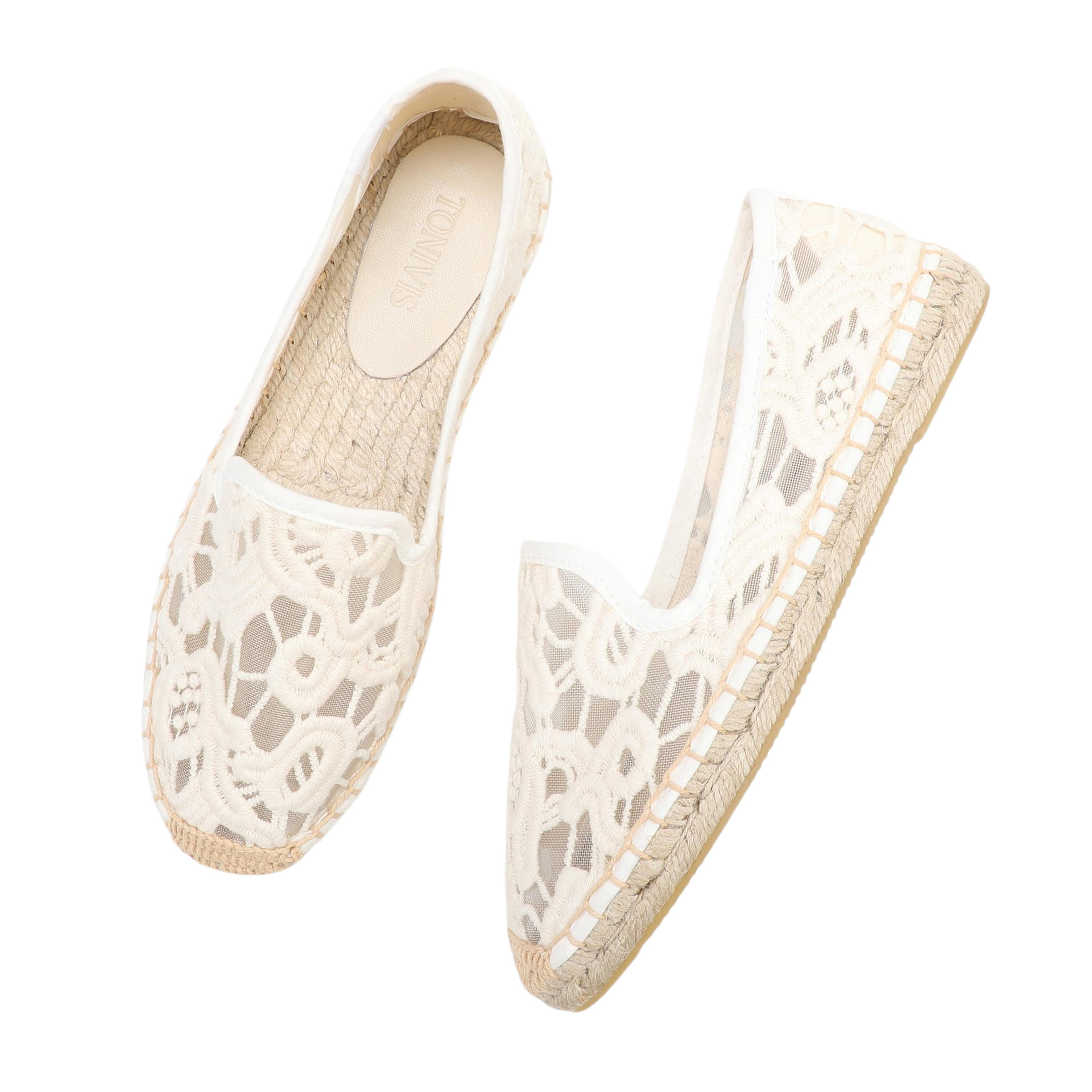 Dames kanten espadrilles flats - Espadrille Slip On recensie en prijs