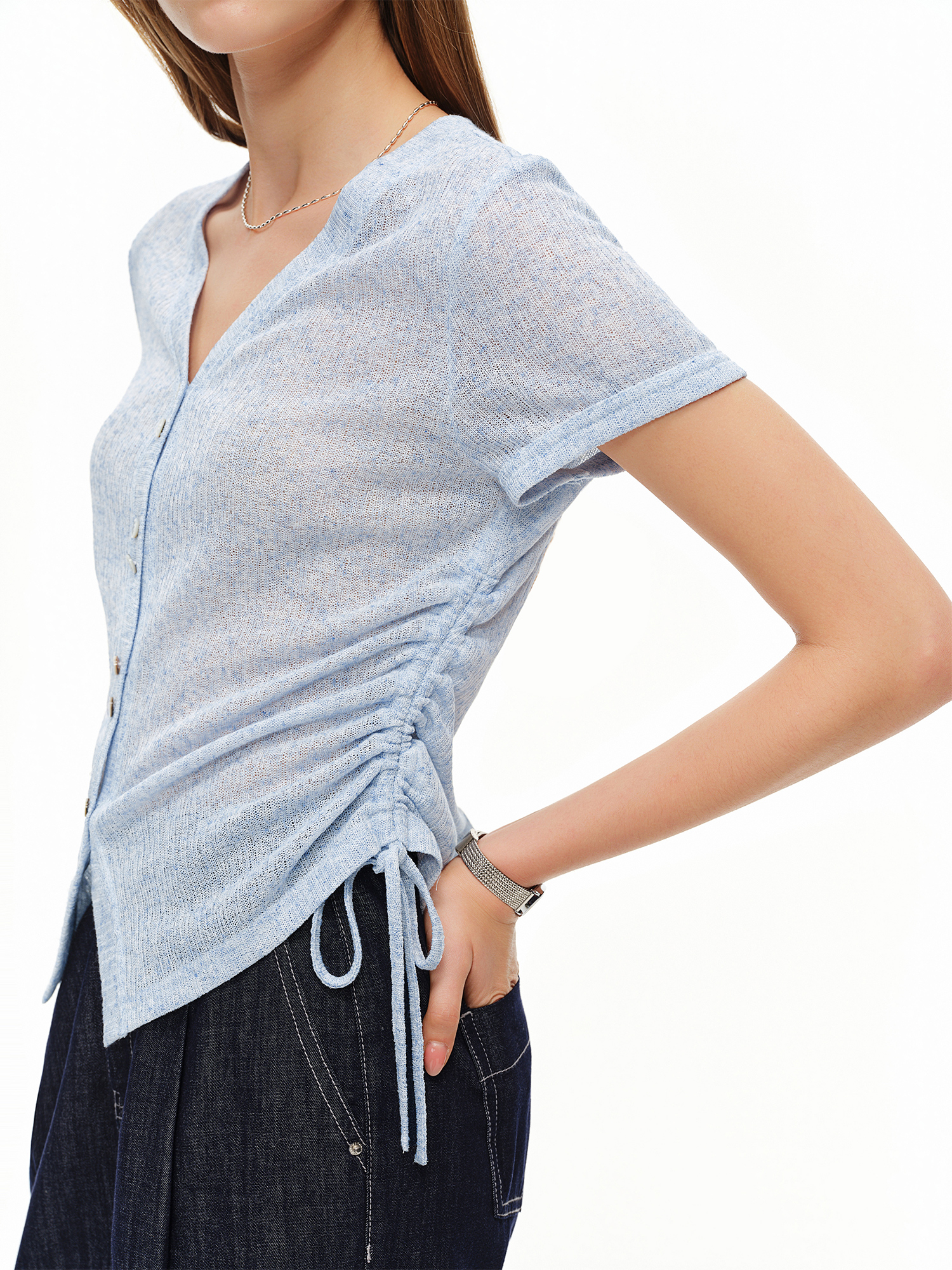 DUSHU Lichtgewicht linnen T-sh - Short Linen Drawstring recensie en prijs